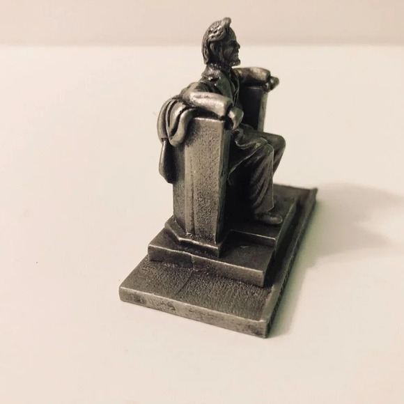 Vtg Lincoln Memorial Pewter Souvenir Figurine Paperweight Washington DC WAPW - Picture 6 of 12